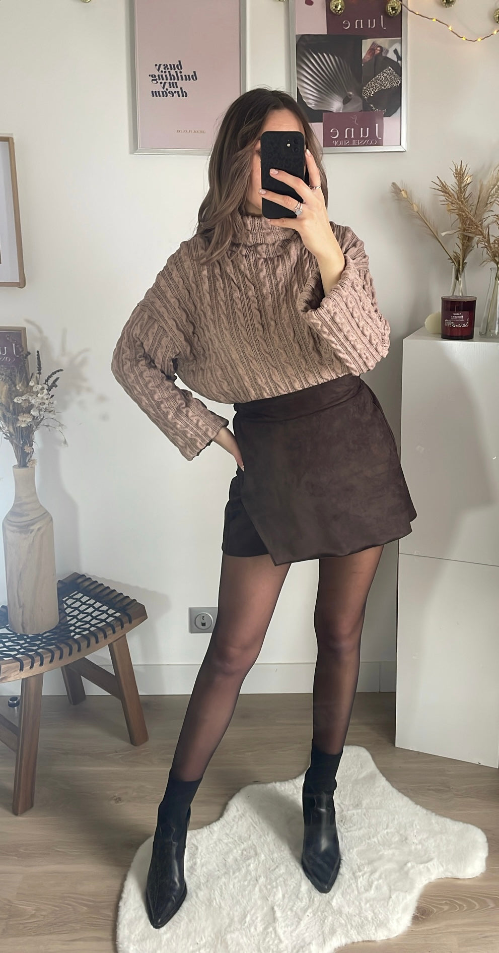 Jupe-short marron VEGA