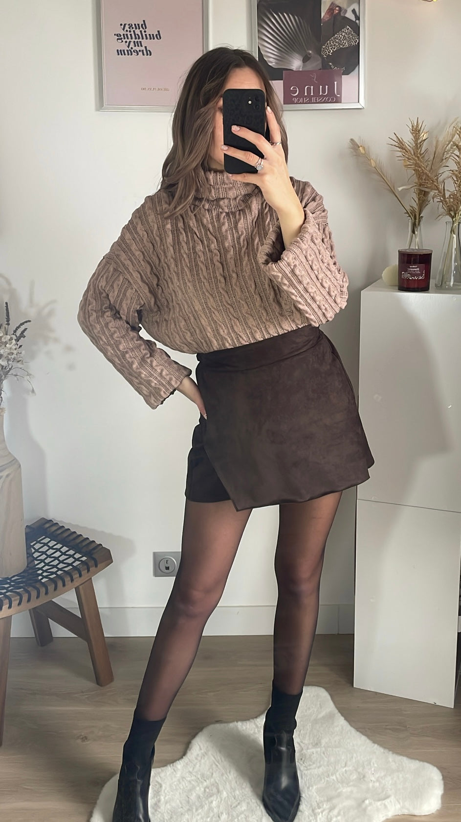 Jupe-short marron VEGA