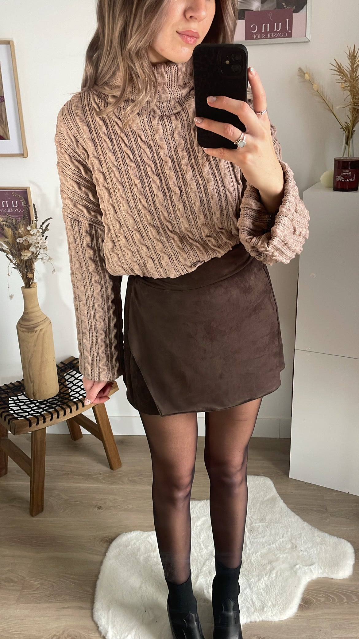 Jupe-short marron VEGA
