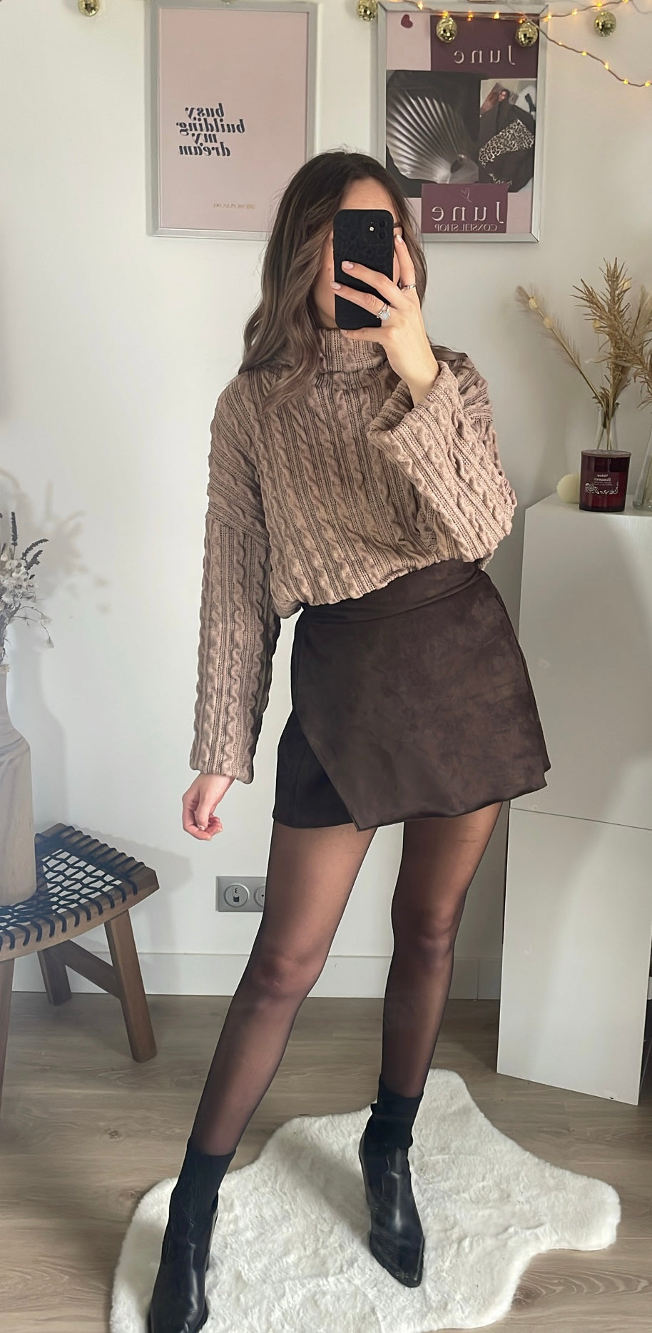 Jupe-short marron VEGA
