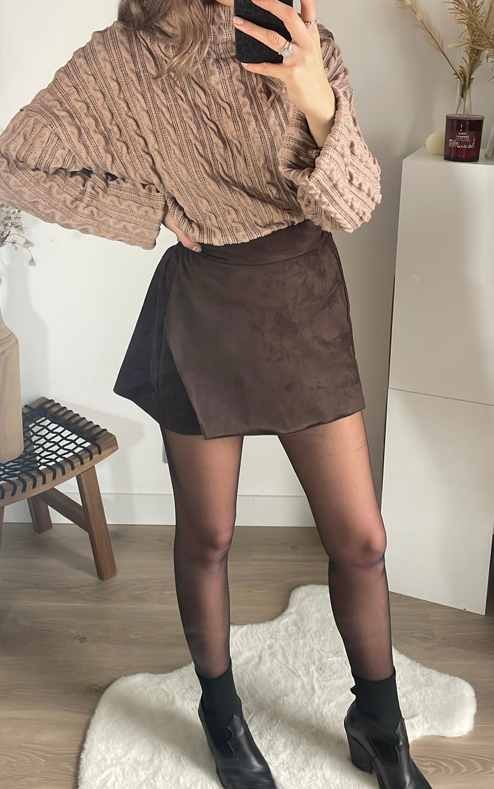 Jupe-short marron VEGA