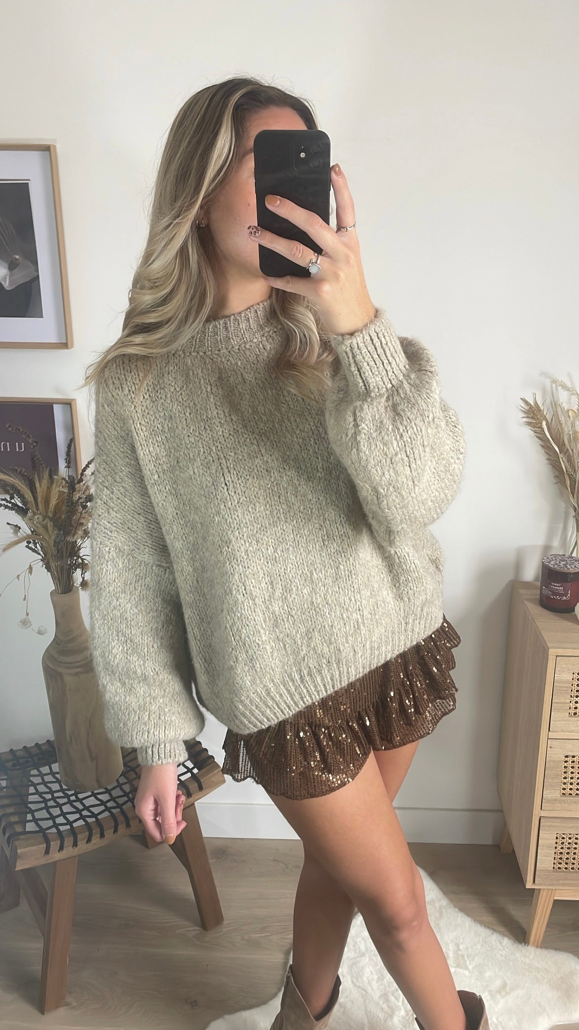 Pull taupe JENNY