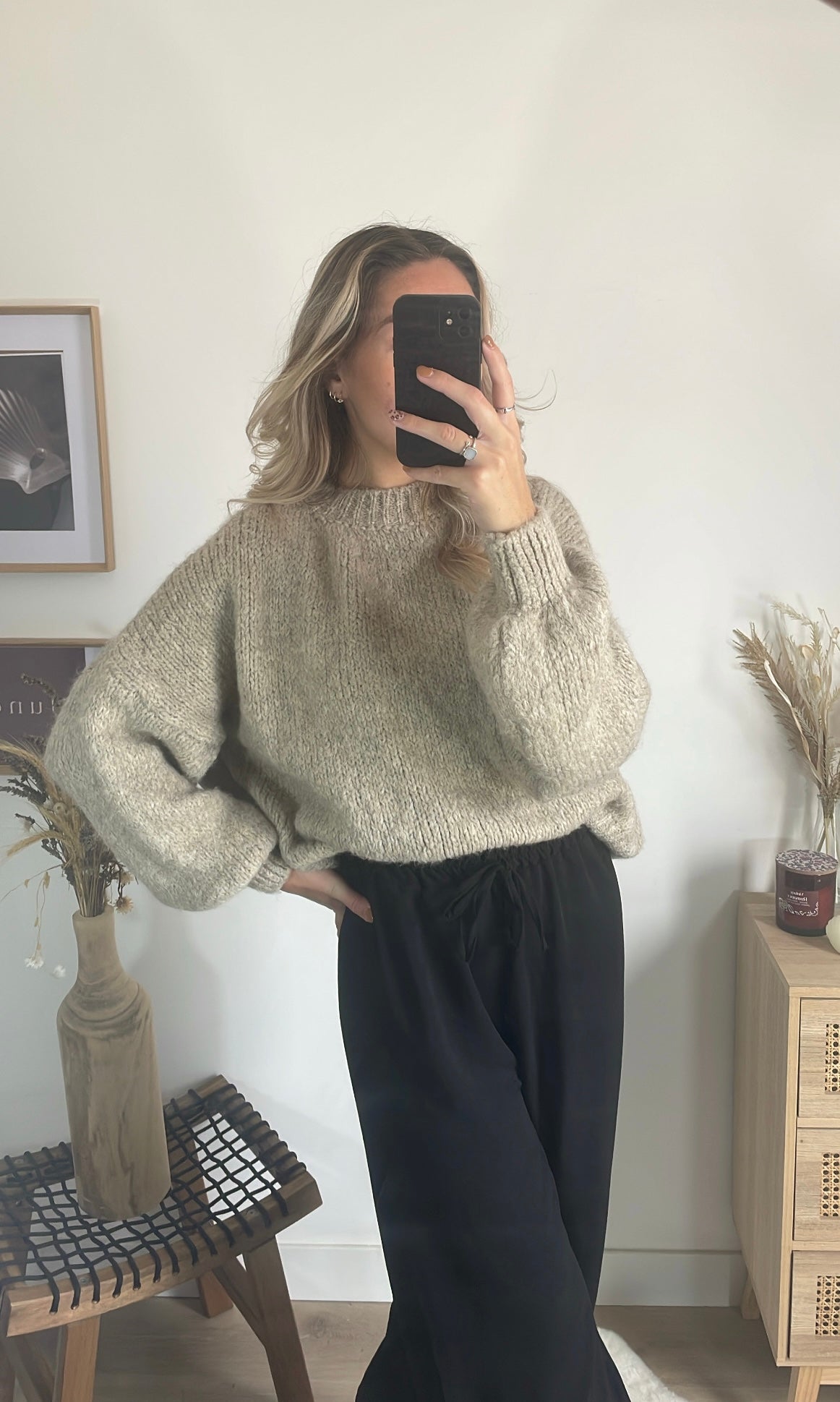 Pull taupe JENNY