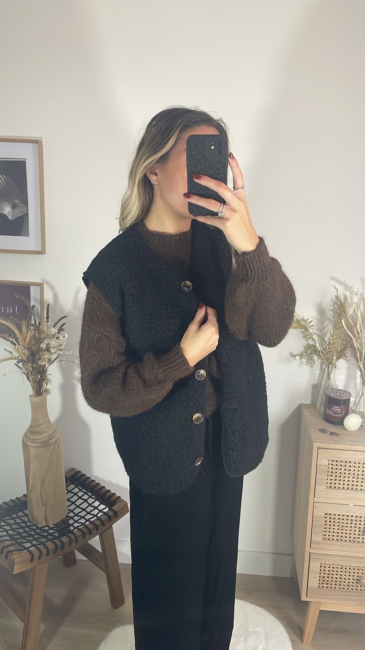 Gilet sherpa ALINA noir